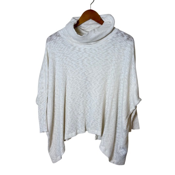 Free People Sweaters - Free‎ People FP Beach Women World Traveler Top S Cream Cowl Neck Split Back Rib